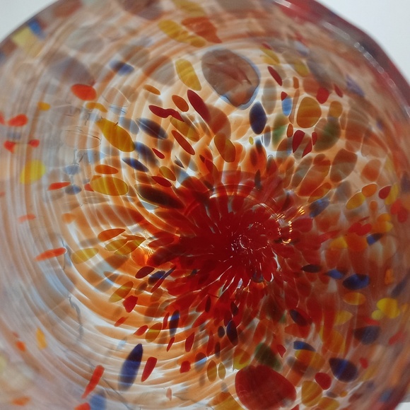 Vintage Set of Six Murano End of Day Pattern Blown Art Glass Wine Glass Goblets - Picture 7 of 11